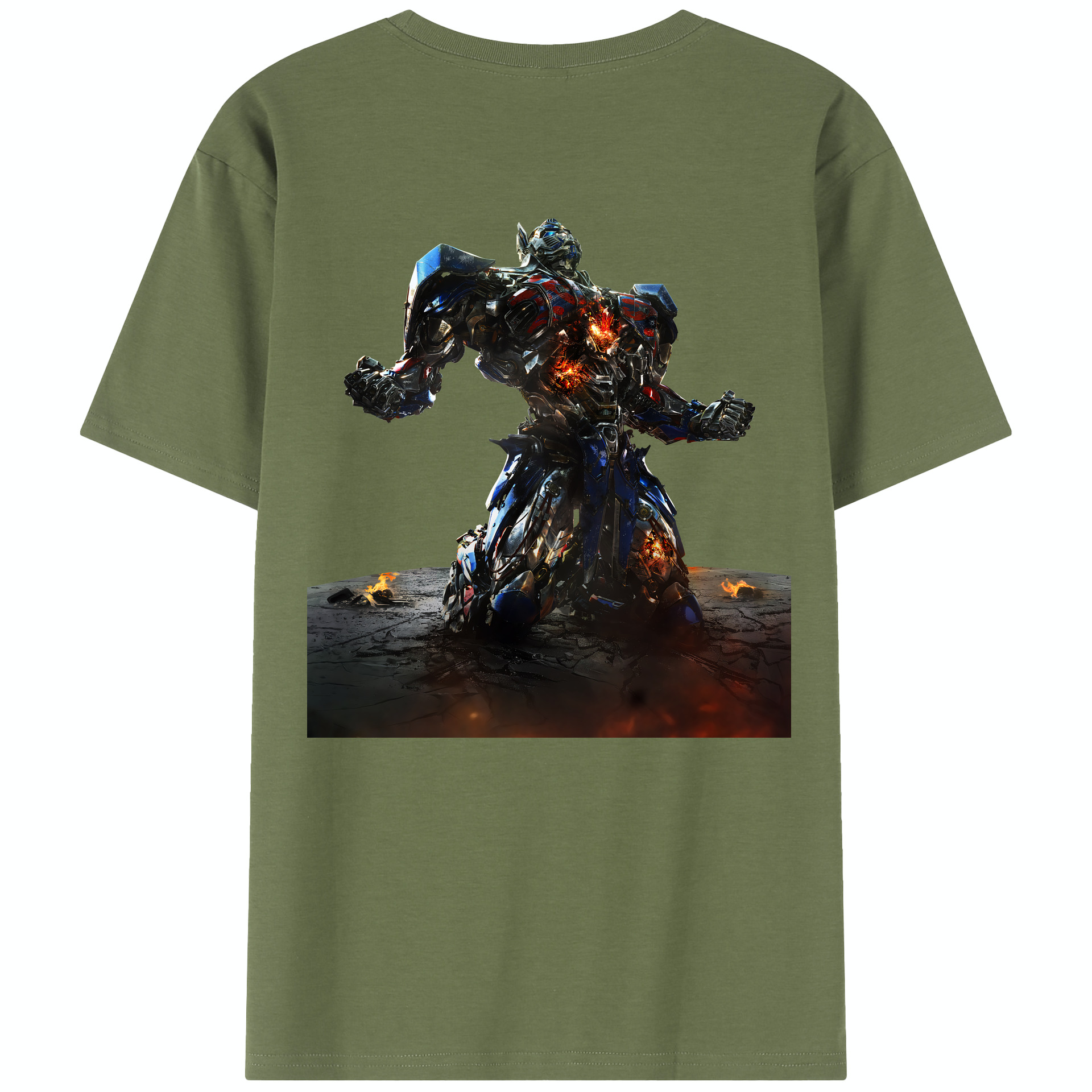 （画像用） Transformers トランスフォーマー 綿100％半袖Tシャツ（背面プリント）